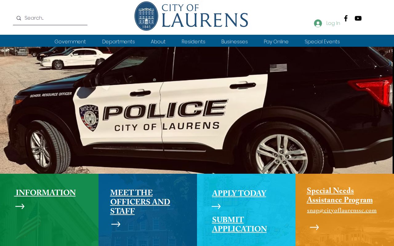 Laurens Police Department official contact source for Laurens incident records